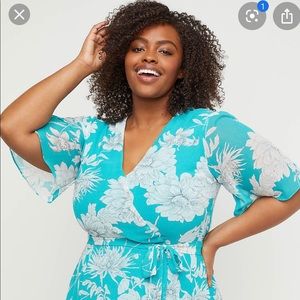 Lane Bryant blue floral print dress